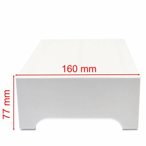 Nóżkozaślepki PEŁNE do profilu aluminiowego 160mm BIAŁE komplet - wysokość 77 mm - PCV - 2szt